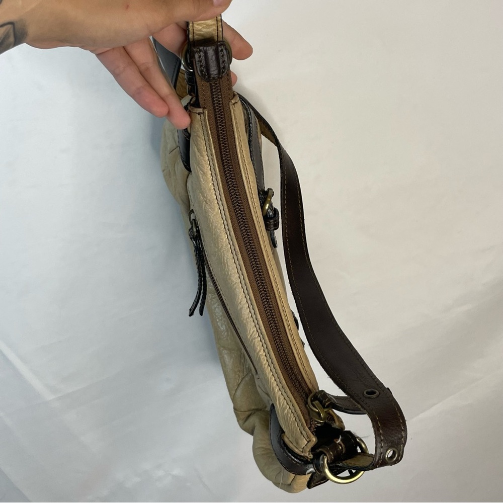 y2k THE TREND leather shoulder bag Italian made purse buckle detail baguette - Picture 8 of 16